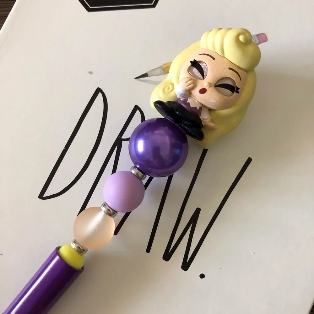 Disney Doorables: Sleeping Beauty: Princess Aurora Briar Rose handmade bead pen
